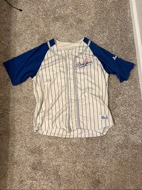 Cream pinstripe Dodgers jersey